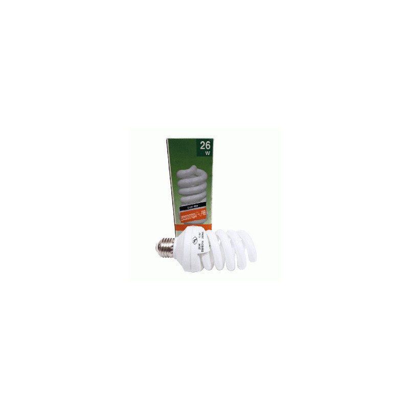 FOCO.AHORRADOR ESPIRAL E-27 26W-130V 2800K LUZ CALID