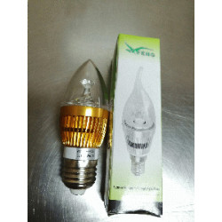 LED FOCO VELA E-27 3W 110/220V BLANCO  ALTA POTENCI