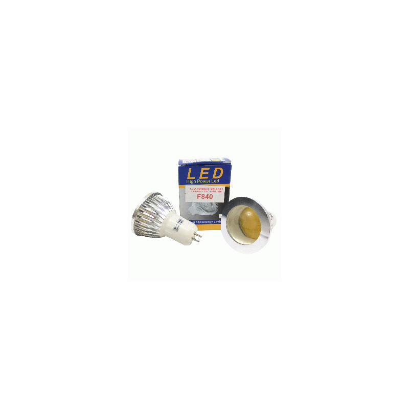 LED FOCO DICRO 5W CALID 2PTS 85/220V COB/LUPA ALT/P. MR16 G5.3 TW