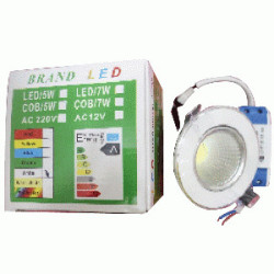 LED OJO BUEY COB  5W 85V-265V 2 1/2" INT 3 1/4 BL 65