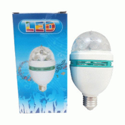 LED FOCO GIRATO.SONID.MOVI.FLAS V/COLORS RGB E-27 3W