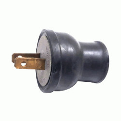 ENCHUFE DE CAUCHO REDONDO 2 PTS NEGRO REFORZADO 312