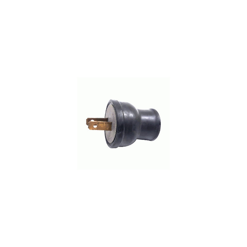 ENCHUFE DE CAUCHO REDONDO 2 PTS NEGRO REFORZADO 312