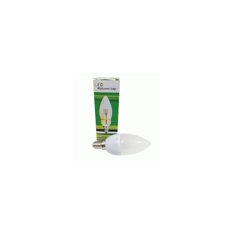 LED FOCO VELA E-14 5W 120V PURPURA ALTA POTENCIA CBV