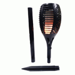 LED LAMPARA P/JARDIN ESTACA SOLAR NEGRA LUZ.FUEGO