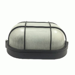 LAMPARA OVALADA METAL NEGRA 409B C/MALLA GRANDE 100W