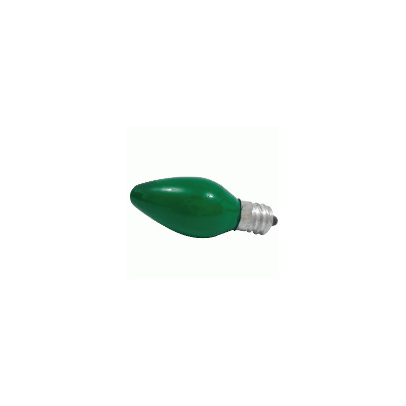 FOCO CANDELABRO E12 15W 120V VERDE   JY