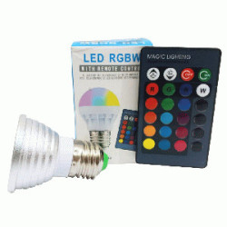 LED FOCO DICRO 5W V/COLOR E27 120V C-C RGB LIG ALT POT. MR16 TW
