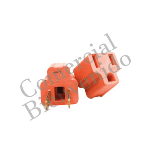 ADAPTADOR POLARZ. 3 A 2 PTAS U01 15A-125V ANARANJADO
