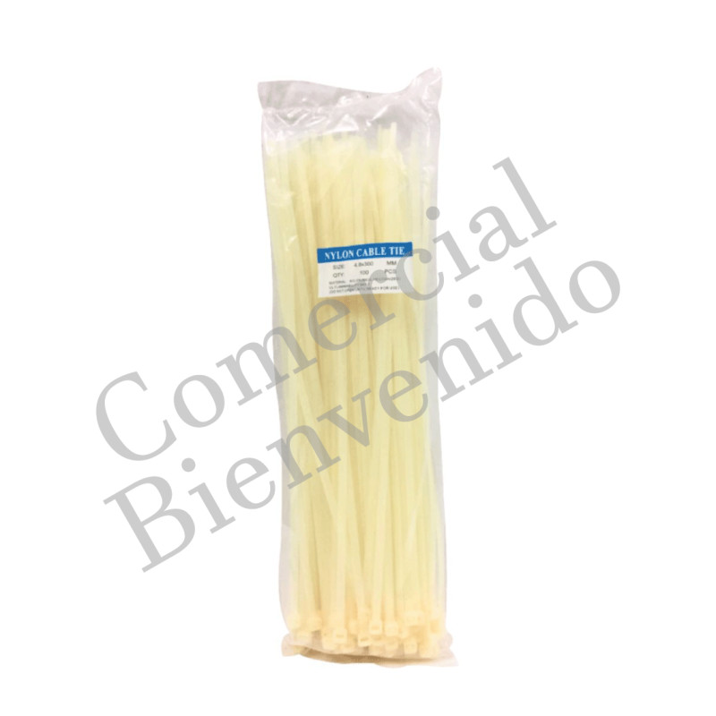 AMARRA PLASTICA 4.8MM-300MM C/CIENTO BLANCO
