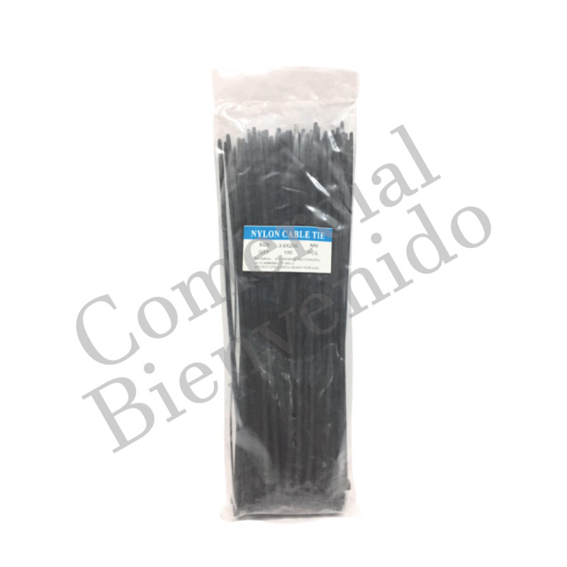 AMARRA PLASTICA 3.6MM-250MM C/CIENTO NEGRO