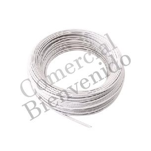 CABLE ASBESTO No. 12 100M.  BLANCO