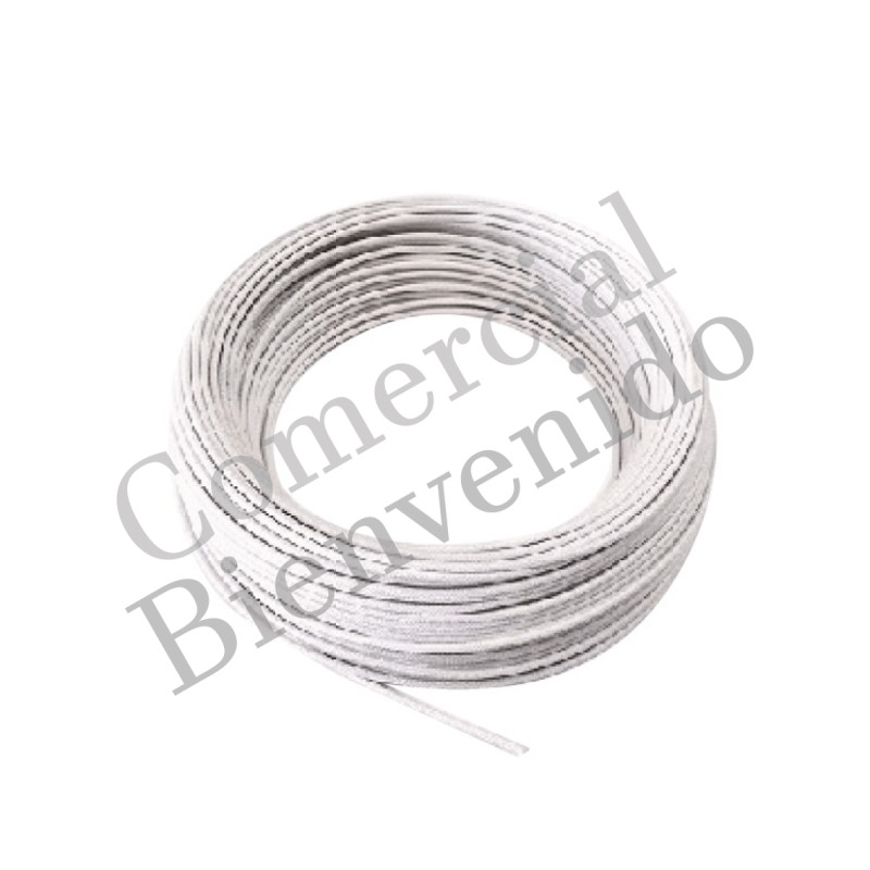 CABLE ASBESTO No. 16 100M.  BLANCO