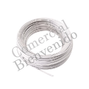 CABLE ASBESTO No. 10 100M.  BLANCO