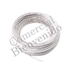 CABLE ASBESTO No. 14 100M.  BLANCO