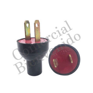 ENCHUFE DE BAK. REDONDO 2 PTS NEGRO REFORZAD 6A  310