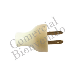 ENCHUFE DE BAK. REDONDO 2 PTS BLANCO REFORZADO