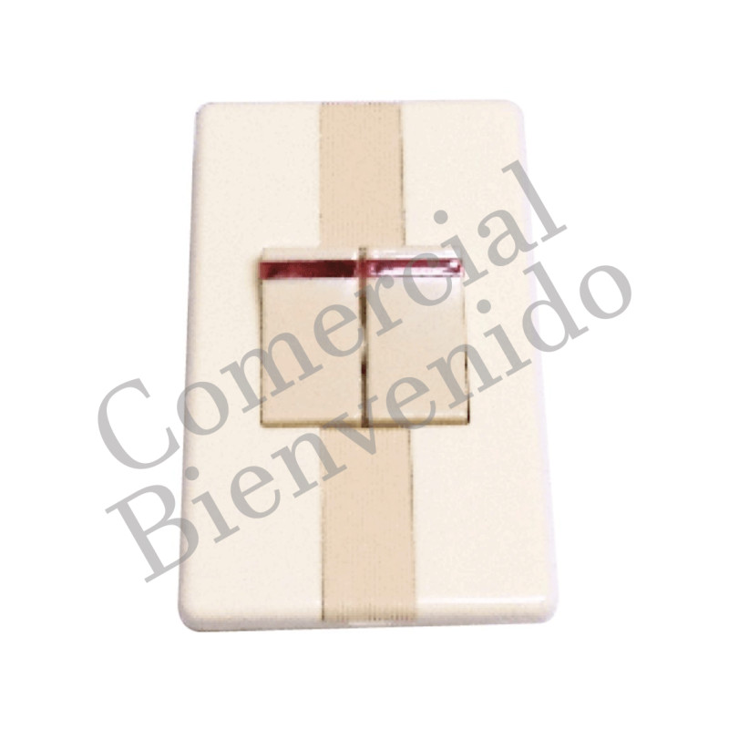 INTERRUPTOR.CON PLACA Y LUZ PILOTO 2/S E-028
