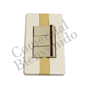 INTERRUPTOR.CON PLACA Y LUZ PILOTO  3/S E-033