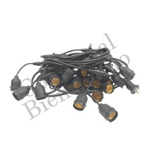 GUIRNALDAS 15 MTS 30 BOQUILLAS E27 NEGRA S/FOCOS