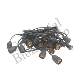 GUIRNALDAS .5 MTS 10 BOQUILLAS E27 NEGRA S/FOCOS