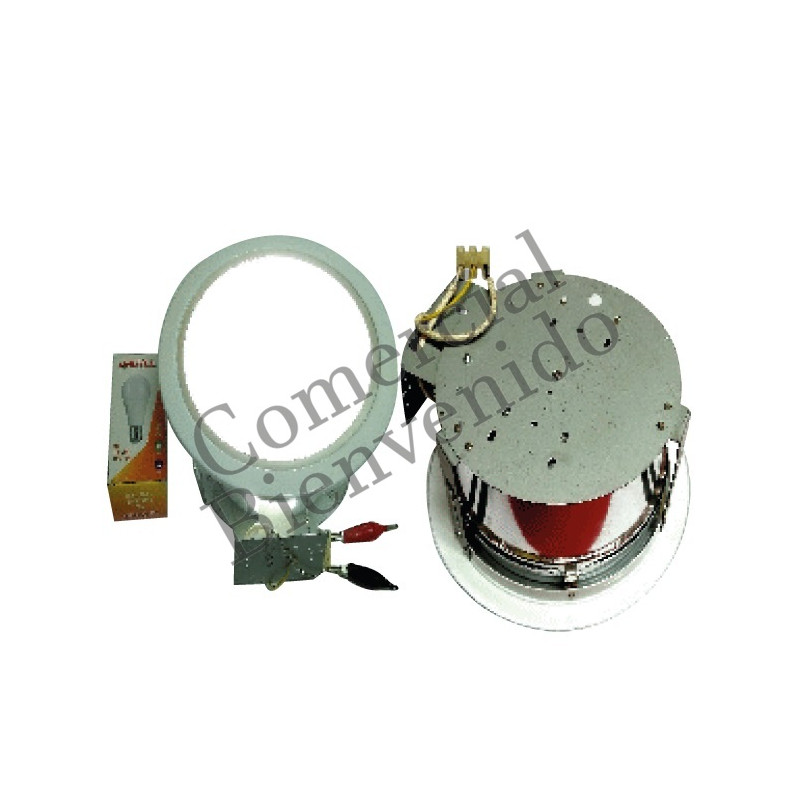 OJO DE BUEY.C/VIDRIO 8" ESMERILADO 1 FOCO METALIC