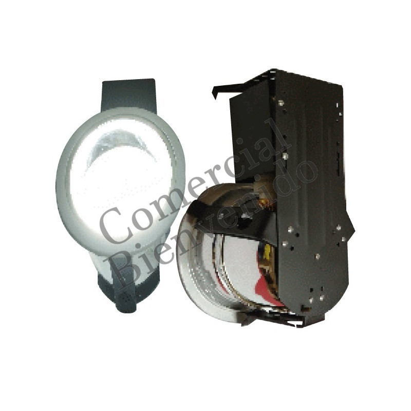 OJO DE BUEY.C/VIDRIO 8" ESMERILADO 2 FOCOS  METAL