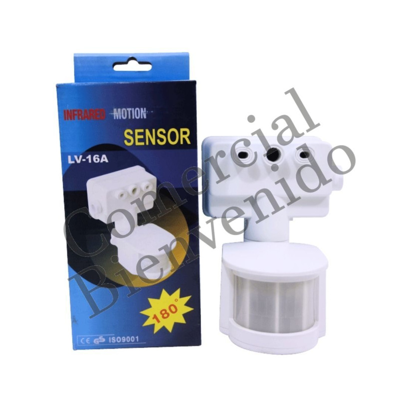 SENSOR DE MOVIMIENTO 120V LX-16A BLANCO 180 GRADOS