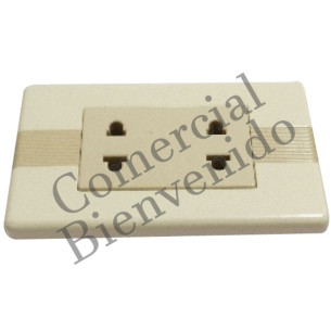 TOMACORRIENTE.P-EMP. C-PLACA 2/S PLANO/REDONDO E-030