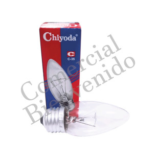 FOCO VELA E-27 C35 CLARO 20W-110V. CHIYODA