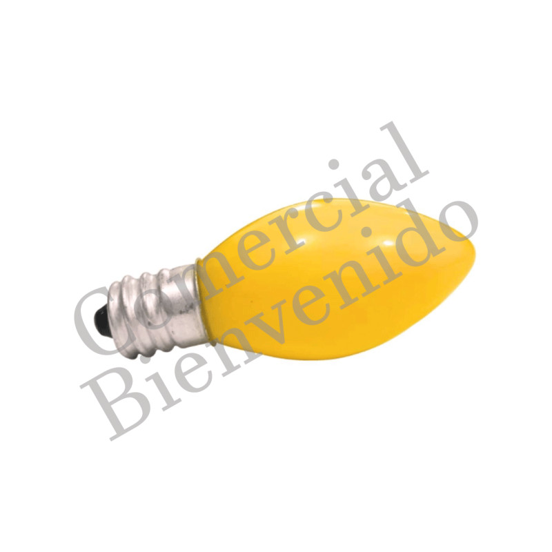 FOCO CANDELABRO E-12  7W 110V AMARILLO 593 TW
