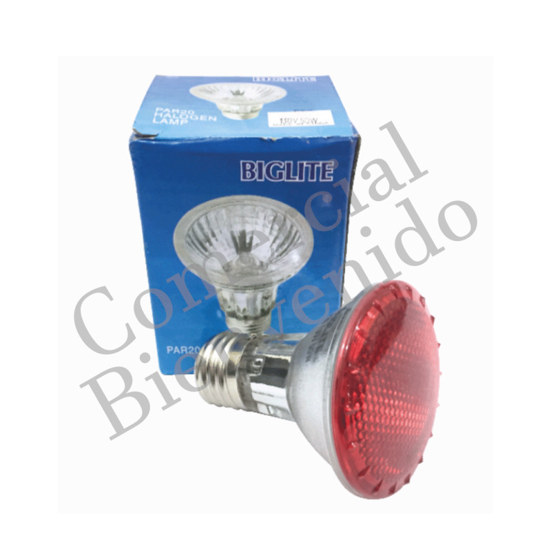 FOCO REFLECTOR HALOG.  50W.ROJO   PAR 20 TAIWAN