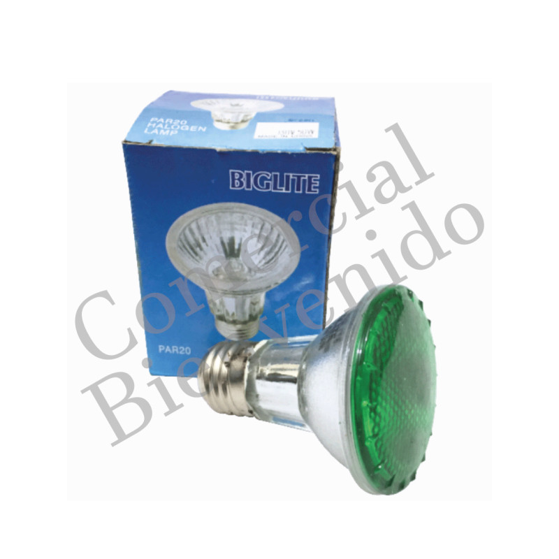 FOCO REFLECT. 50W VERDE E27 110V PAR20 HALOGENO TAIWAN