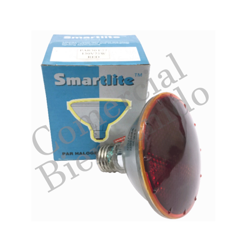 FOCO REFLECT. 75W ROJO E27 110V PAR30 HALOGENO
