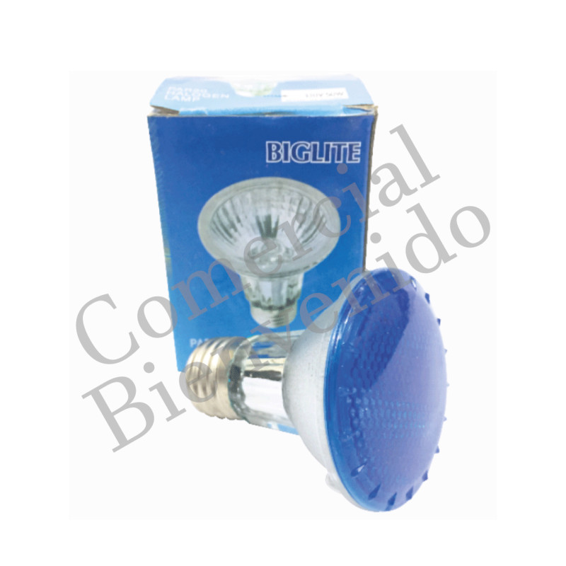 FOCO REFLECT. 50W AZUL PAR20 E27 110V HALOGENO TAIWAN
