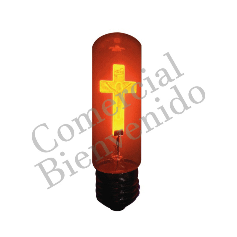 FOCO TUBULAR LLAMA C/CRUZ 110V-220V PEQ.E27 T30*1