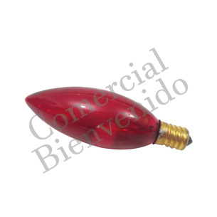FOCO VELA E14 C32 ROJO TRANSPARENTE (15W) 220V TW
