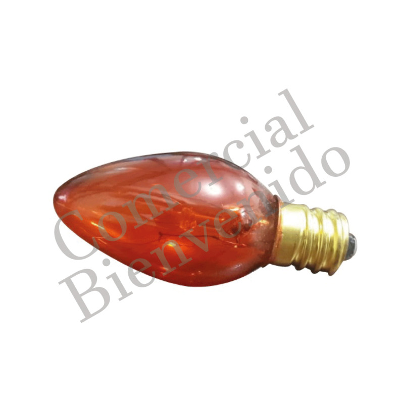 FOCO CANDELABRO E12 C7 5W 110V-220V ROJO TRANSPARENT