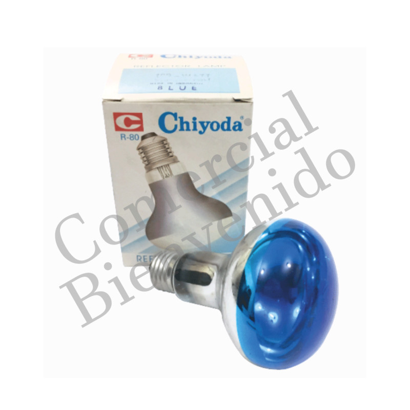 FOCO REFLECTOR E27 100W-220V. AZUL R80 CHIYODA(REM