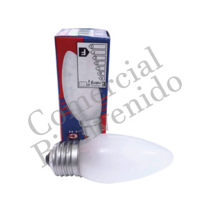 FOCO VELA E-27 C35 ESMERILADO.20W*-110V.CHIYODA