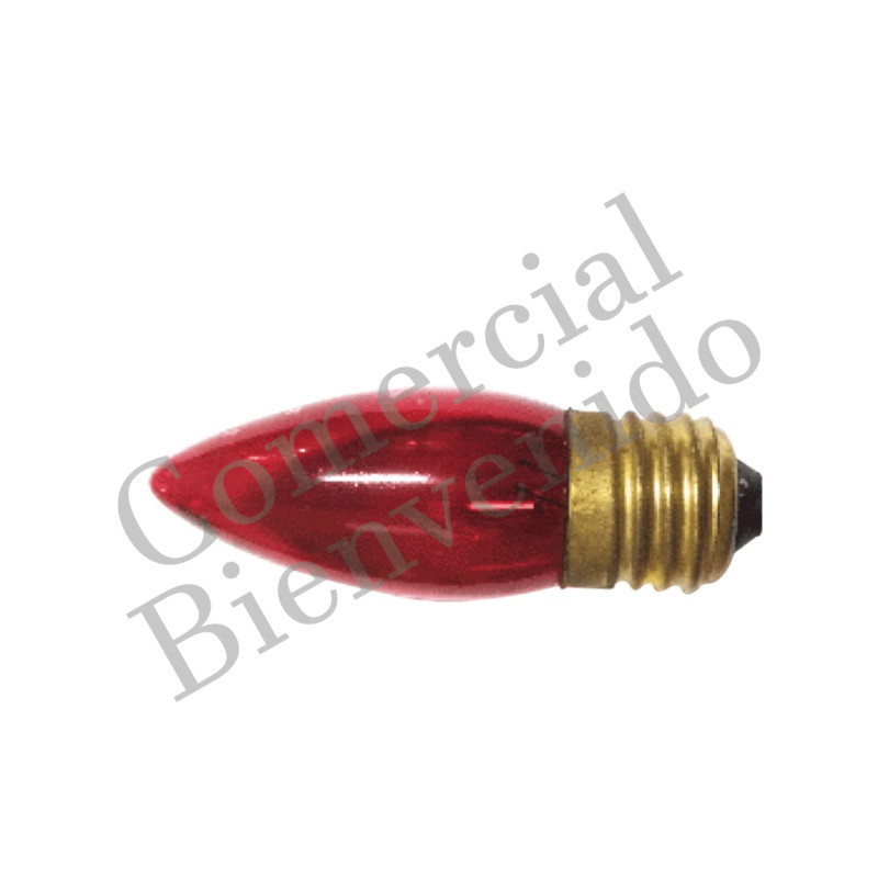 FOCO VELA E-27 C32 20W-120V ROJO TRANSPARENTE 925
