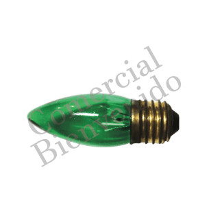 FOCO VELA E-27 C32 20W-120V VERDE TRANSPARENTE 925