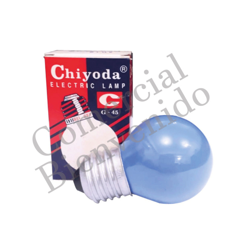 FOCO BOLA NORMAL E27 G45 15W 220V AZUL CHIYODA