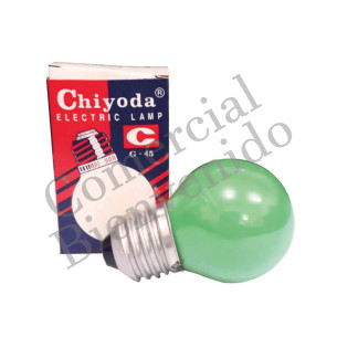 FOCO BOLA NORMAL E27 G45 15W 220V VERDE CHIYODA