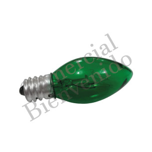 FOCO CANDELABR E12 7W 110V INTERM.VERDE  C7