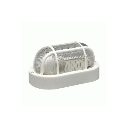 LAMPARA OVALADA METAL BLANCA 409B C/MALLA GRAND.100W