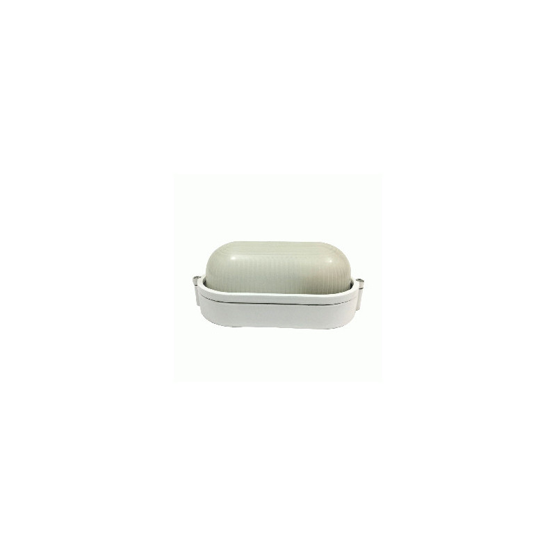 LAMPARA OVALADA METAL BLANCA MX7-200B S/MALLA 100W