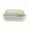 LAMPARA OVALADA METAL BLANCA MX7-200B S/MALLA 100W