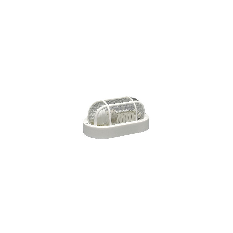 LAMPARA OVALADA METAL BLANCA 409A C/MALL MEDIAN.60W