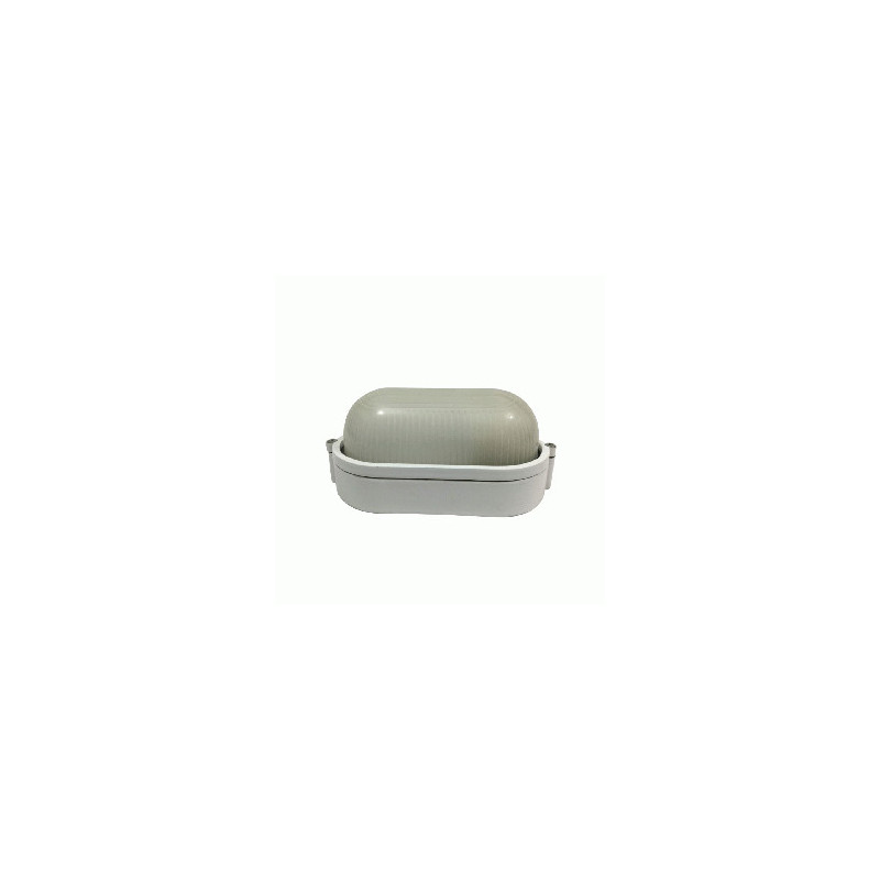 LAMPARA OVALADA METAL BLANCA MX7-100B S/MALLA 60W